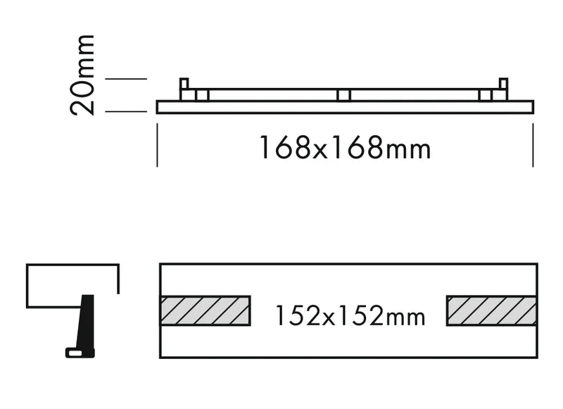 Sol Flush Downlight, Medium, Square, White, 18W, LED, Dim, IP40