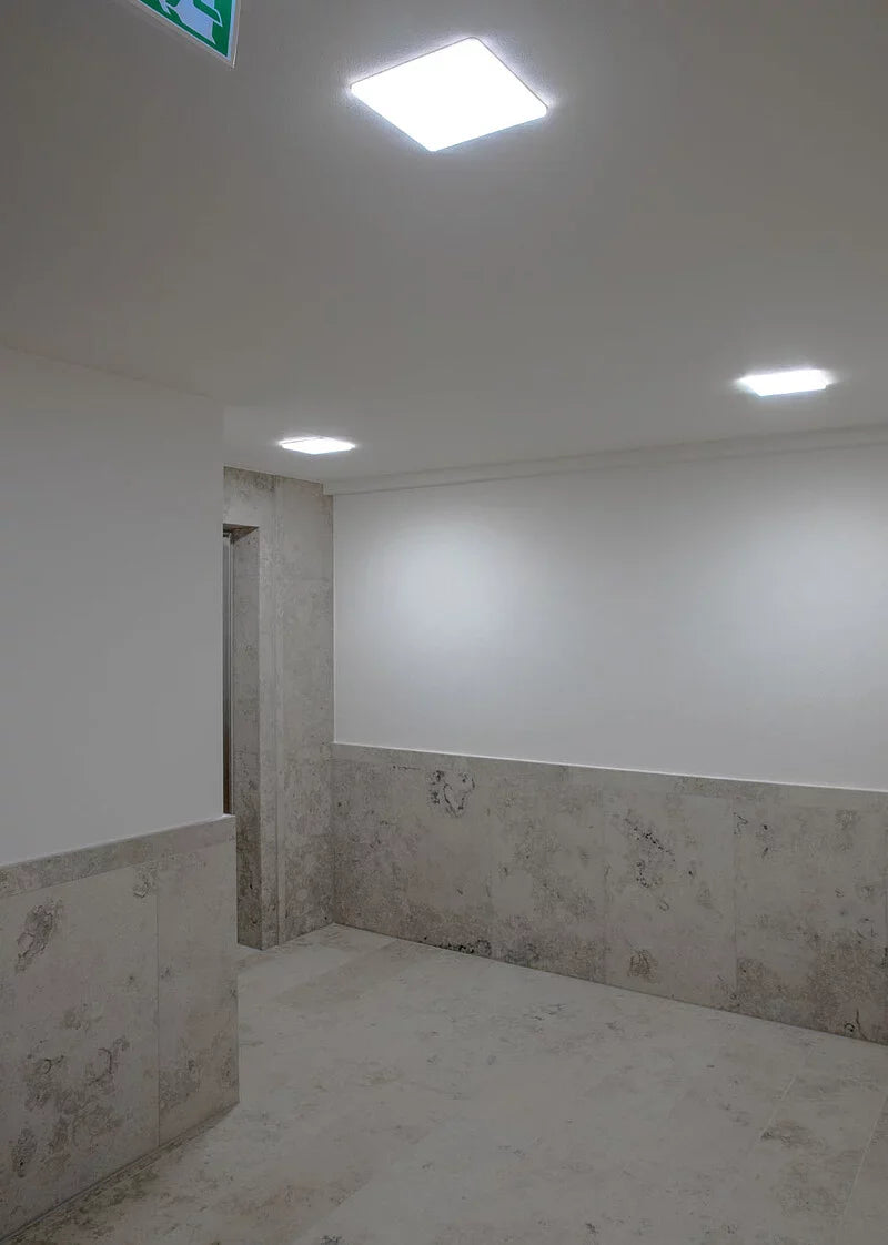 Sol Semi-Flush Downlight, XL, Square, White, 25W, LED, Dim, IP54