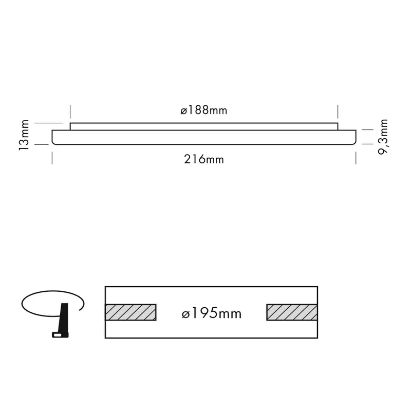 Sol Semi-Flush Downlight, XL, Square, White, 25W, LED, Dim, IP54