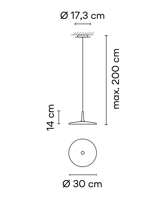 Skan Pendant, 30 cm, Black, 9.3W, LED, Dim
