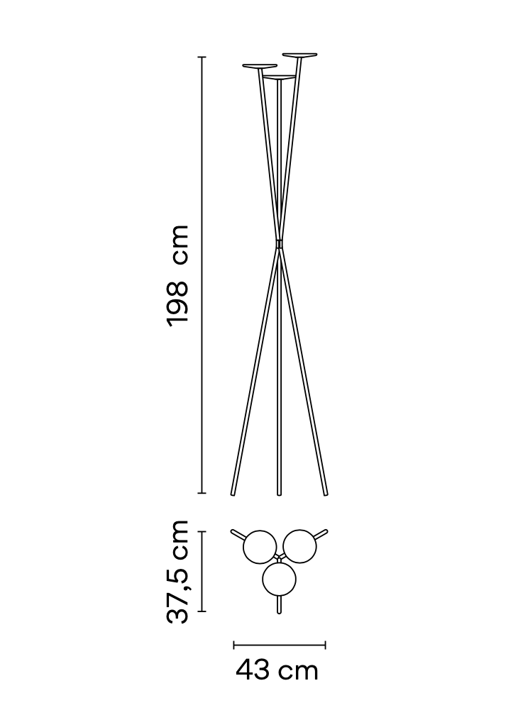 Skan Floor Lamp, Terracotta Red, 27.6W, LED, Floor Dimmer