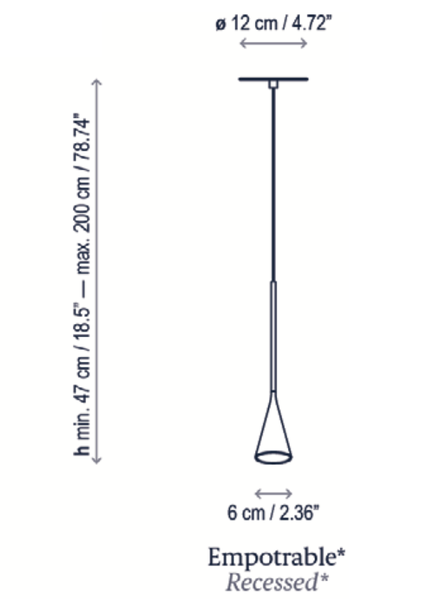 Skybell Pendant, Recessed Mount, Black, LED, 4.2W, Triac Dim, IP20