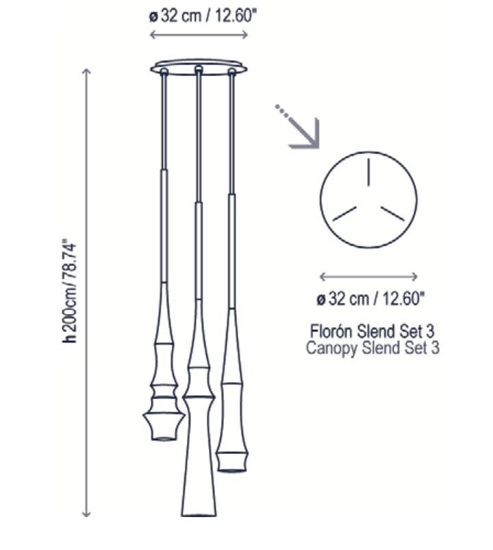 Slend Pendant, Triple Cluster, White, GU10, IP20