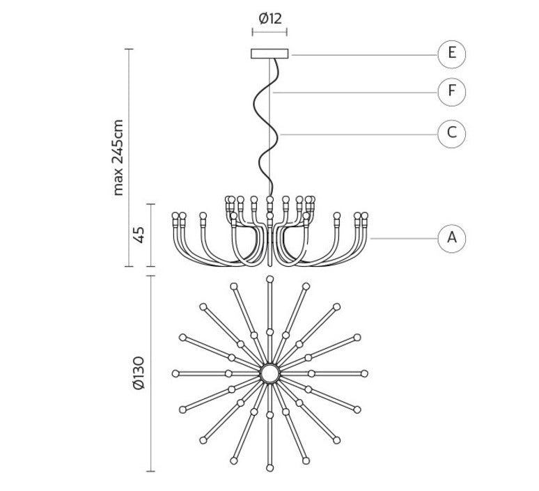 Snoob Chandelier, E14, IP20