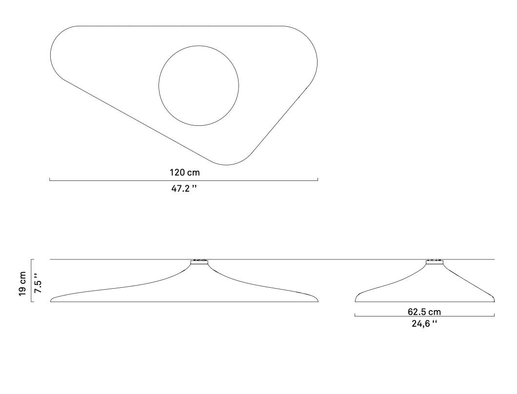 Soleil Noir Ceiling, Black with White Interior, LED, 35W, Push or DALI Dim