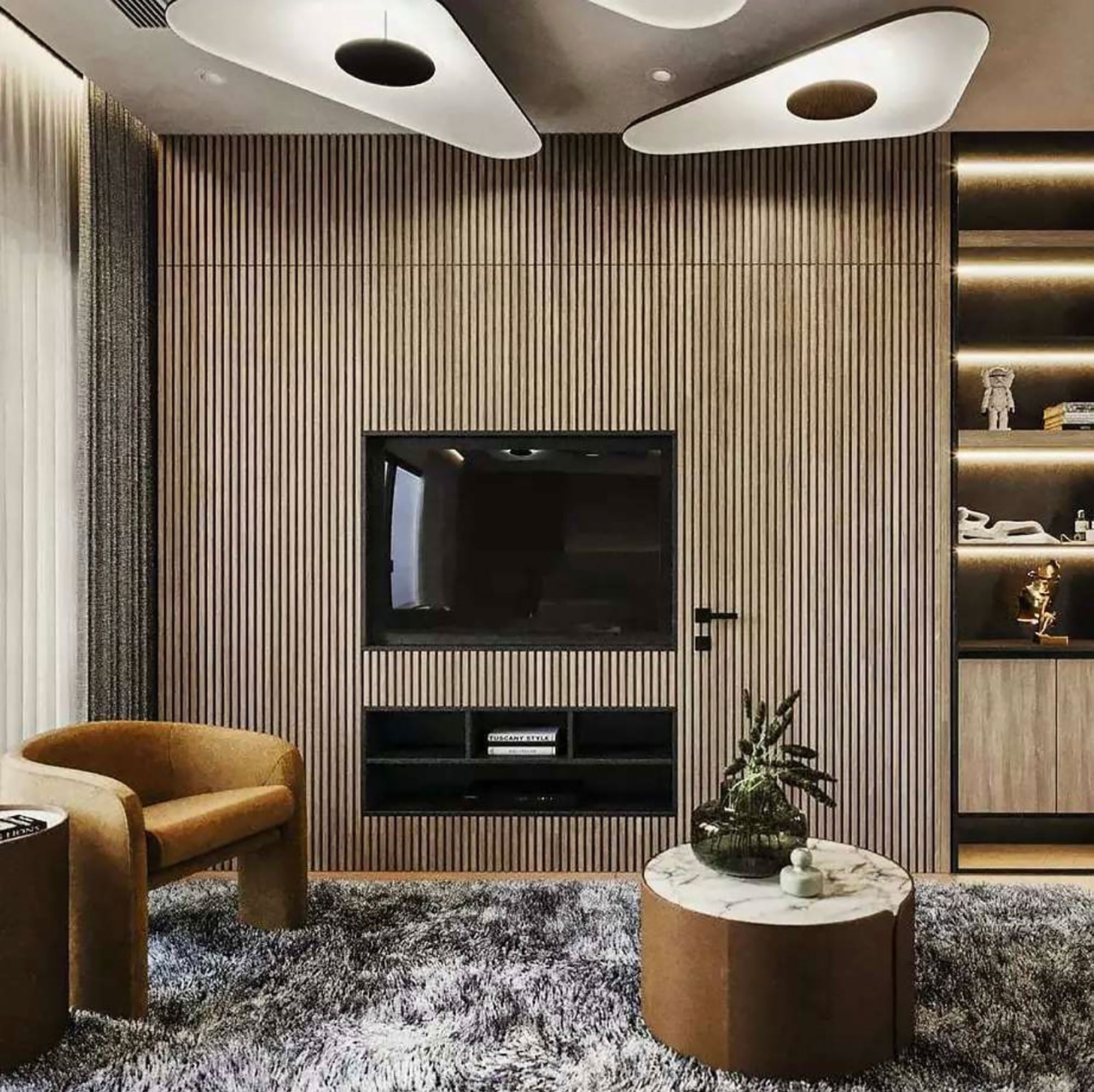 Soleil Noir Ceiling, White with Black, LED, 35W, Push or DALI Dim