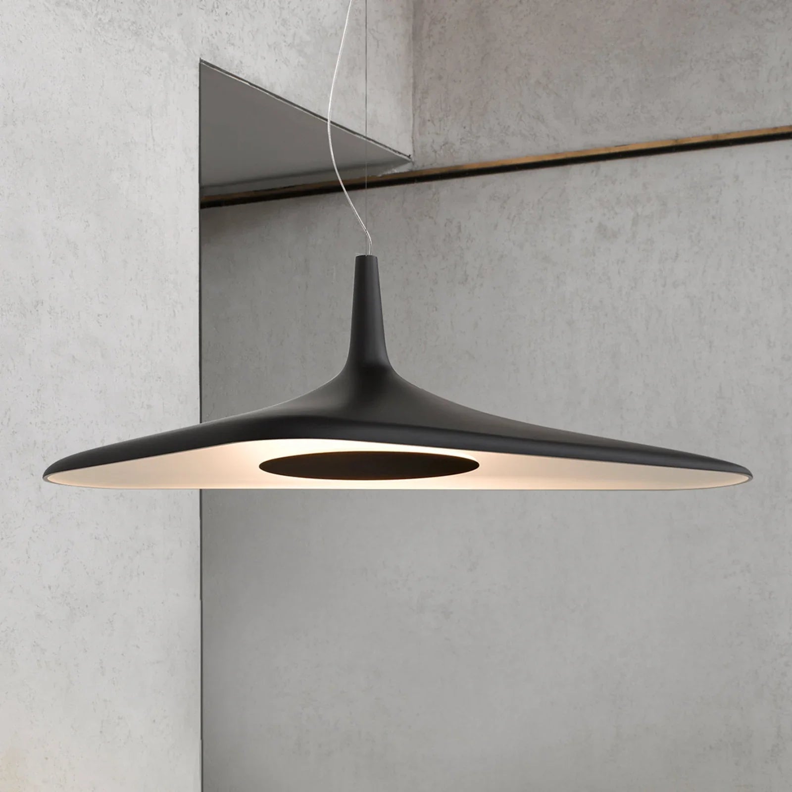 Soleil Noir Pendant, White with Black, LED, 35W, Push or DALI Dim