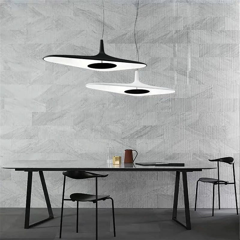 Soleil Noir Pendant, White with Black, LED, 35W, Push or DALI Dim