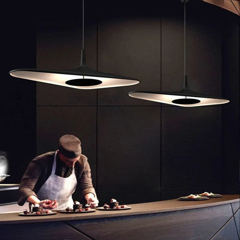 Soleil Noir Pendant, Black with White Interior, LED, 35W, Push or DALI Dim