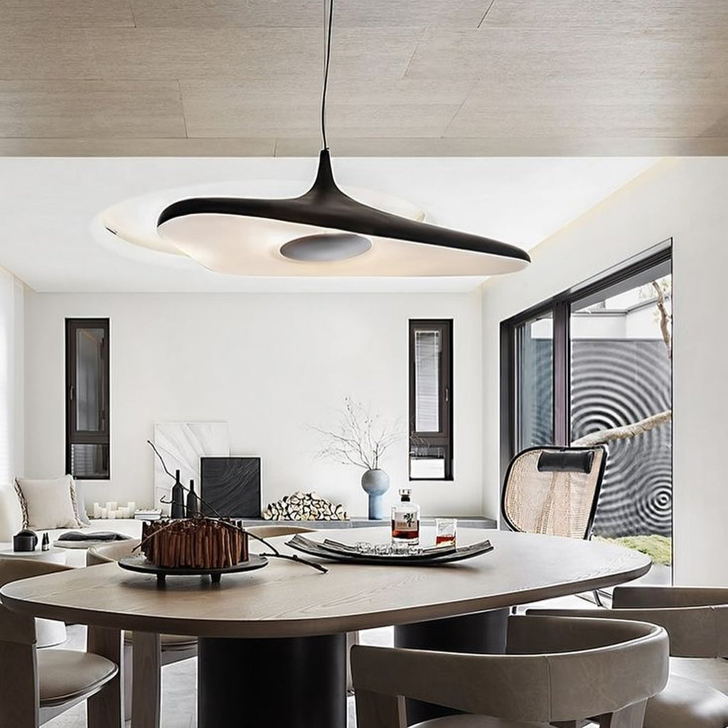 Soleil Noir Pendant, Black with White Interior, LED, 35W, Push or DALI Dim