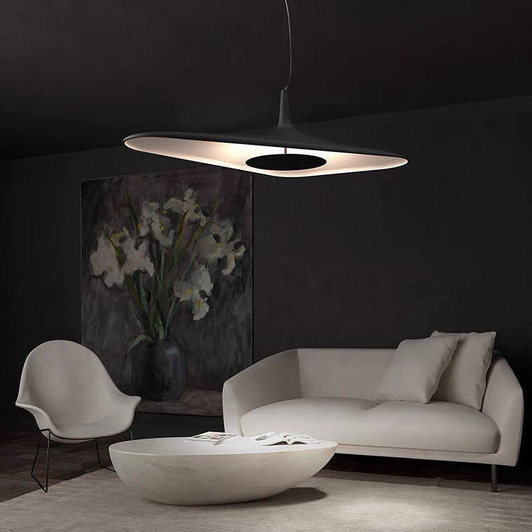 Soleil Noir Pendant, White with Black, LED, 35W, Push or DALI Dim