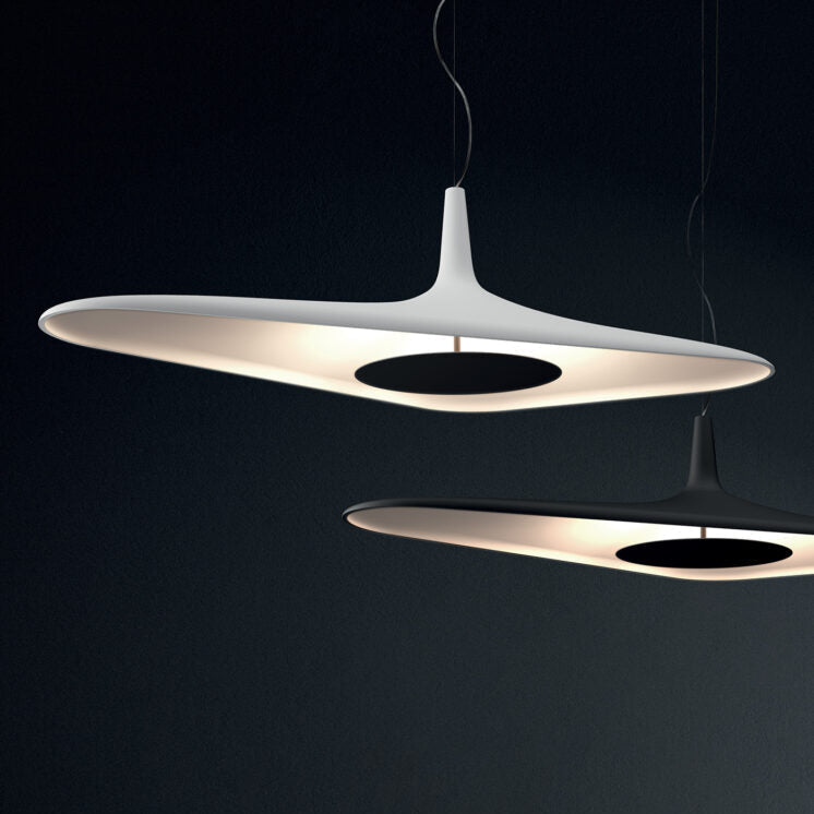 Soleil Noir Pendant, White with Black, LED, 35W, Push or DALI Dim