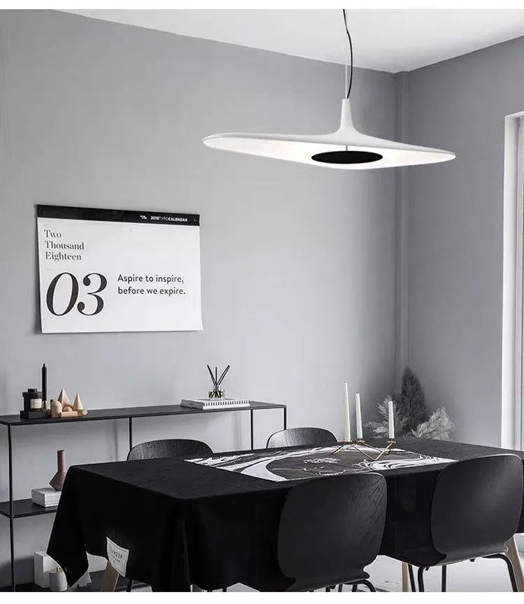 Soleil Noir Pendant, White with Black, LED, 35W, Push or DALI Dim