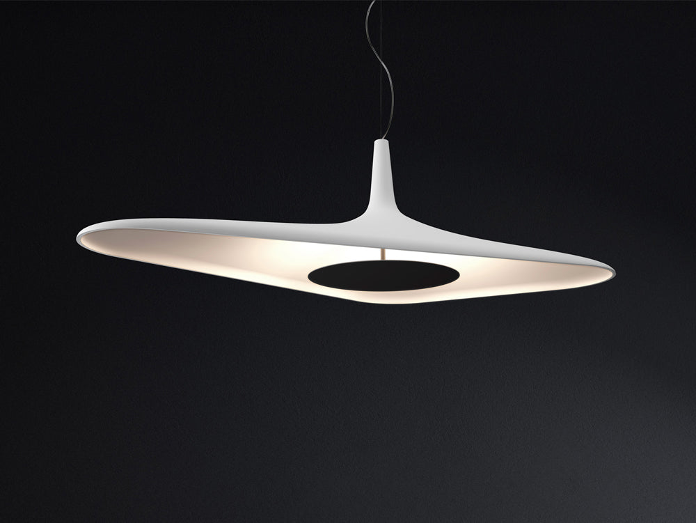 Soleil Noir Pendant, White with Black, LED, 35W, Push or DALI Dim