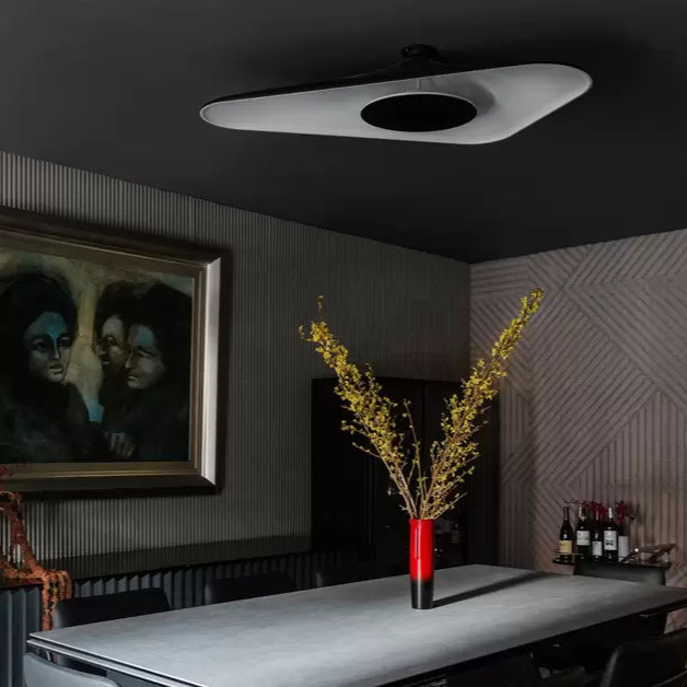 Soleil Noir Pendant, White with Black, LED, 35W, Push or DALI Dim