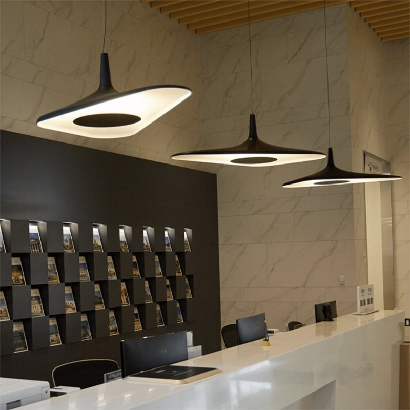 Soleil Noir Pendant, White with Black, LED, 35W, Push or DALI Dim