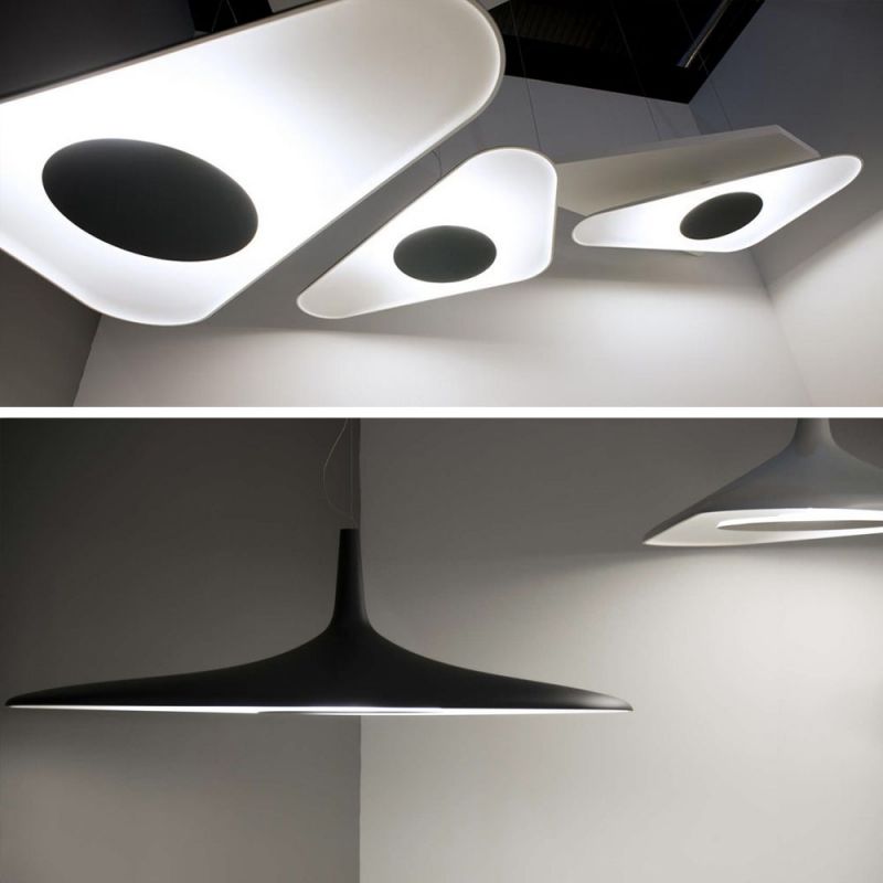 Soleil Noir Pendant, Black with White Interior, LED, 35W, Push or DALI Dim