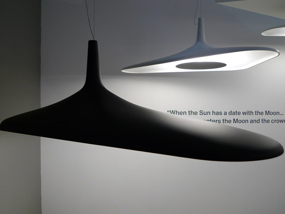 Soleil Noir Pendant, Black with White Interior, LED, 35W, Push or DALI Dim