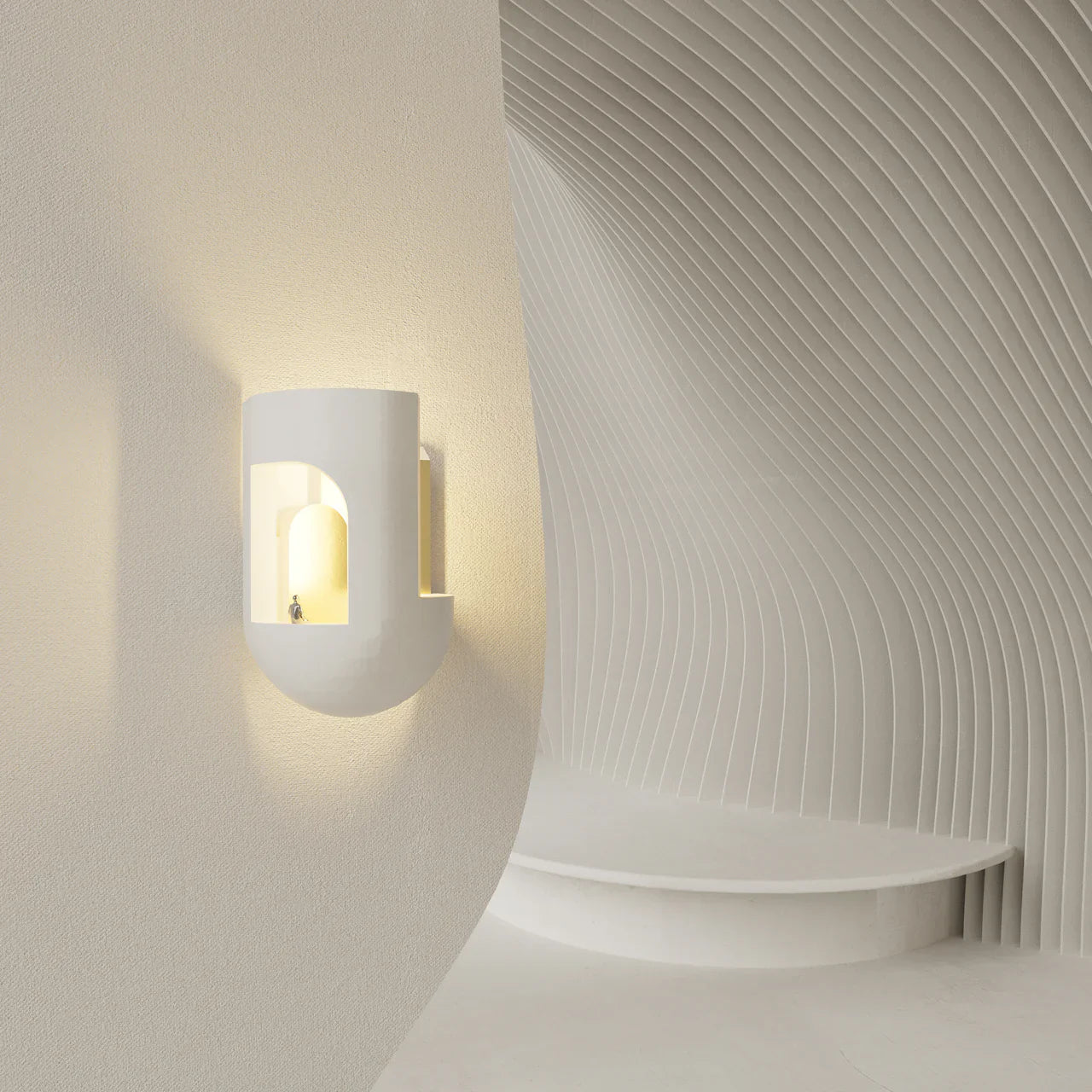 Soul 4 Wall, White Plaster with Gold Leaf, LED, Plug In, IP20