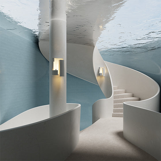 Soul 6 CORNER MOUNT Wall, White Plaster with Gold Leaf, LED, Plug In, IP20