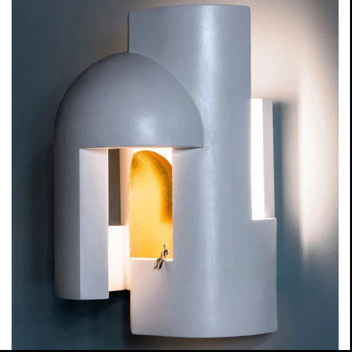 Soul 1 Wall, White Plaster with Gold Leaf, LED, Plug In, IP20