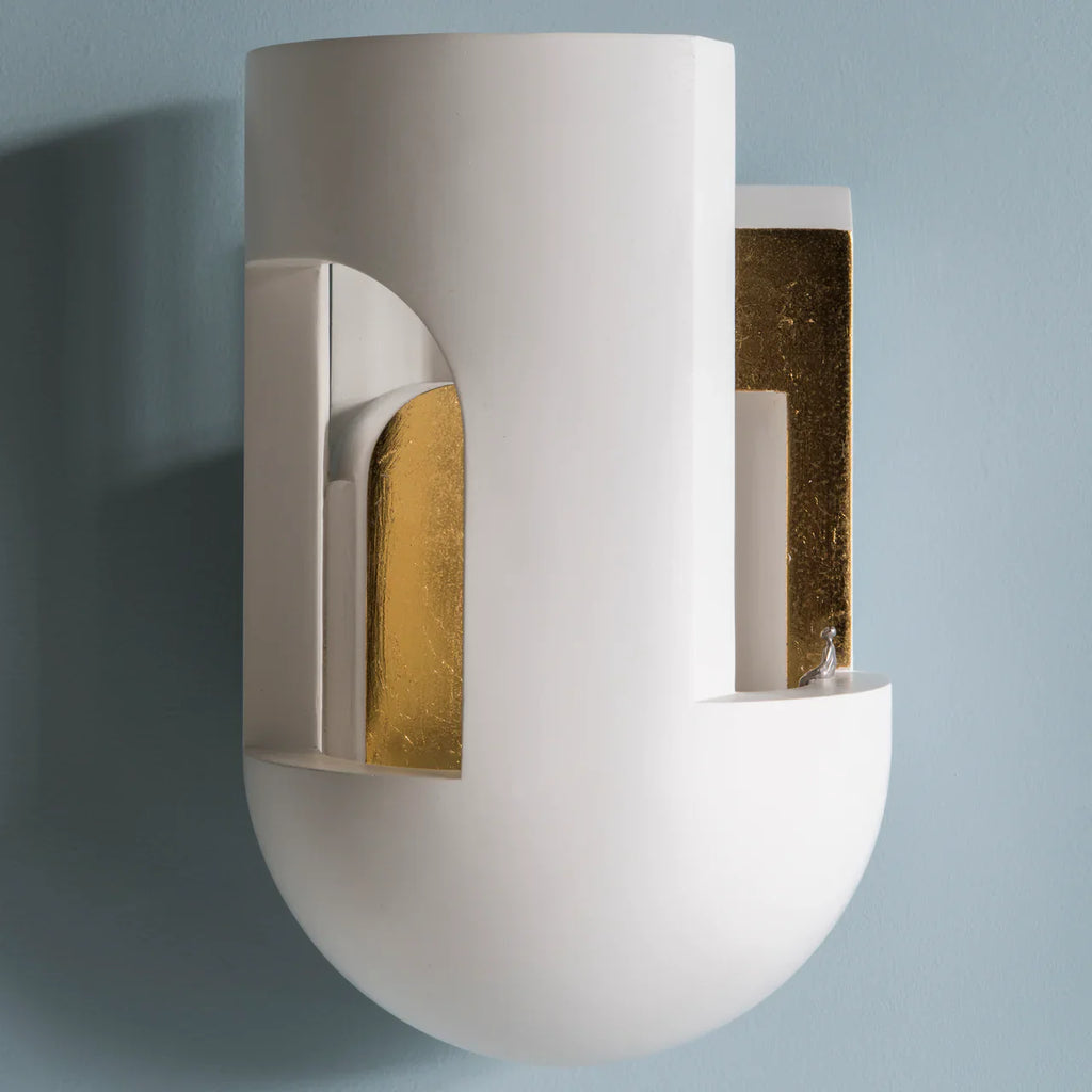 Soul 3 Wall, White Plaster with Gold Leaf, LED, Plug In, IP20