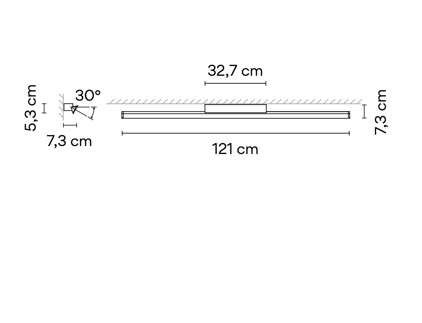 Spa Ceiling or Wall, Adjustable, 121 cm, LED, Dimmable, IP44