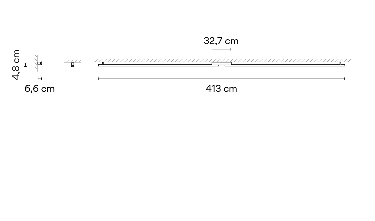 Spa Ceiling or Wall, Double, 413 cm, LED, Dimmable, IP44