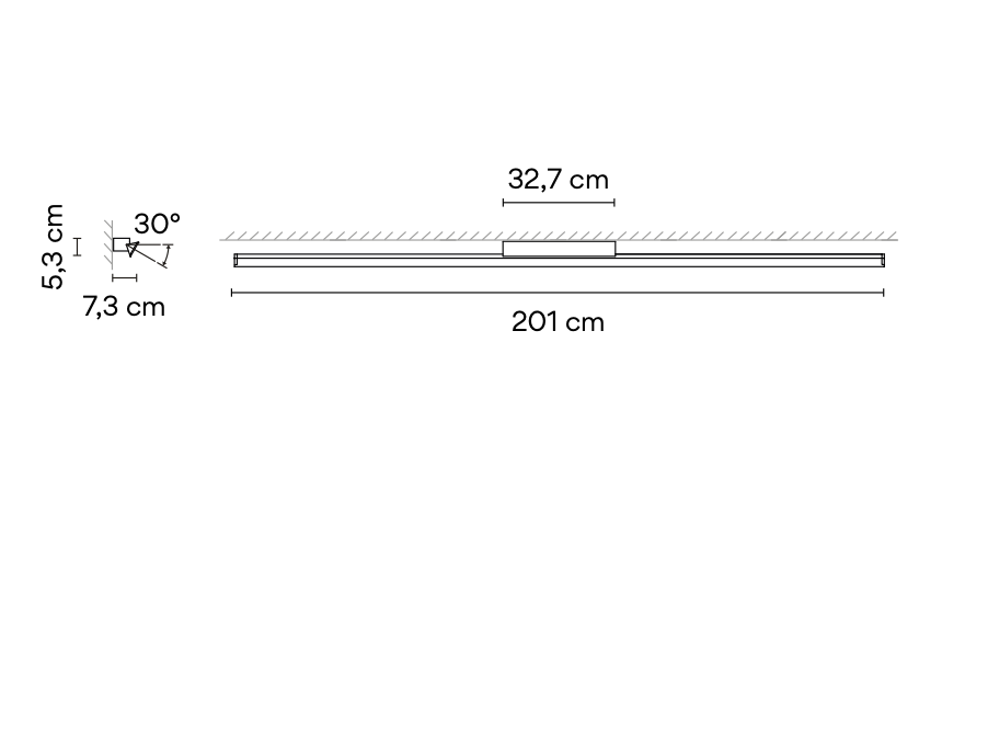 Spa Ceiling or Wall, Adjustable, 201 cm, LED, Dimmable, IP44
