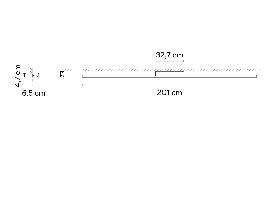Spa Ceiling or Wall, 201 cm, LED, Dimmable, IP44