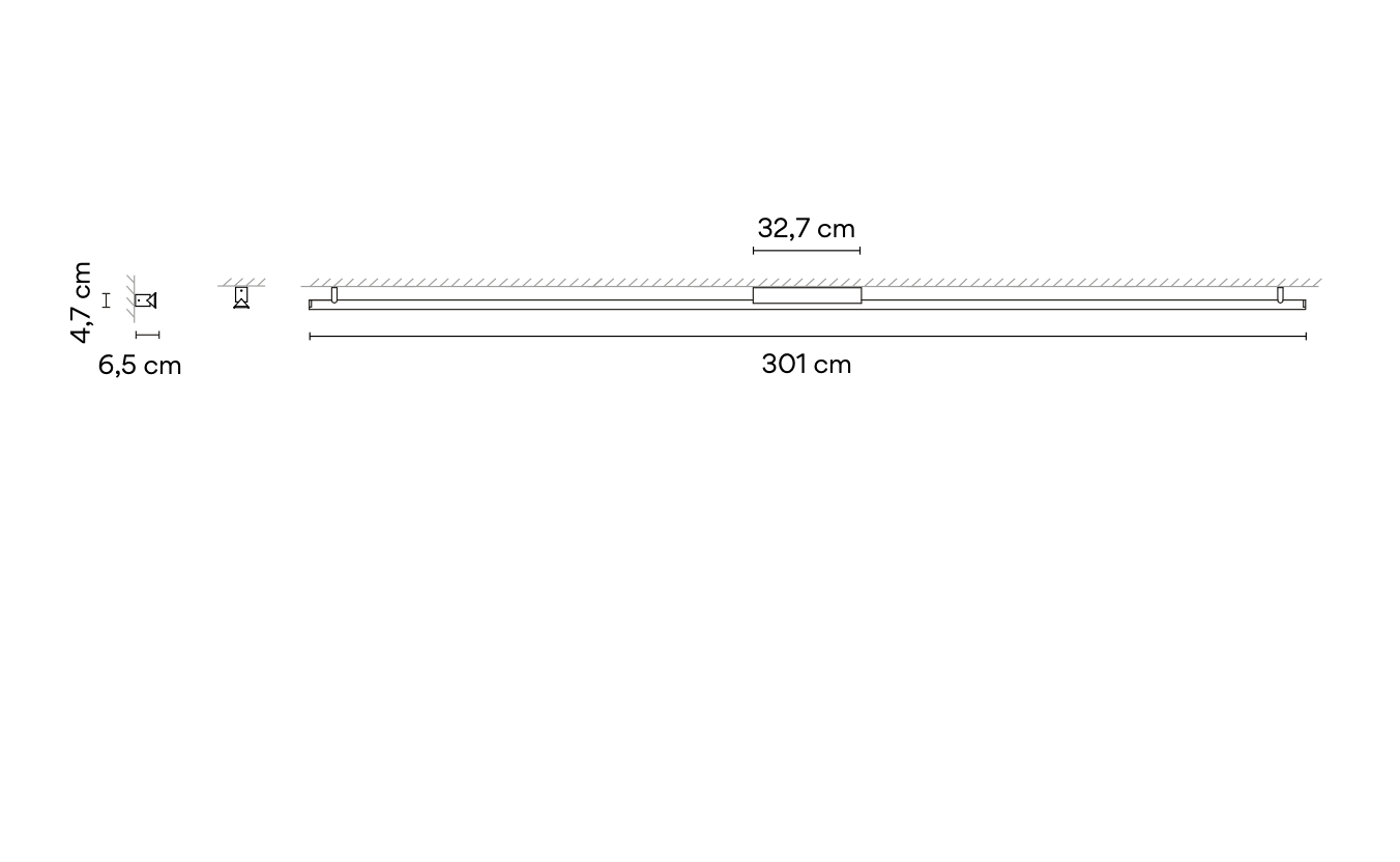 Spa Ceiling or Wall, 301 cm, LED, Dimmable, IP44