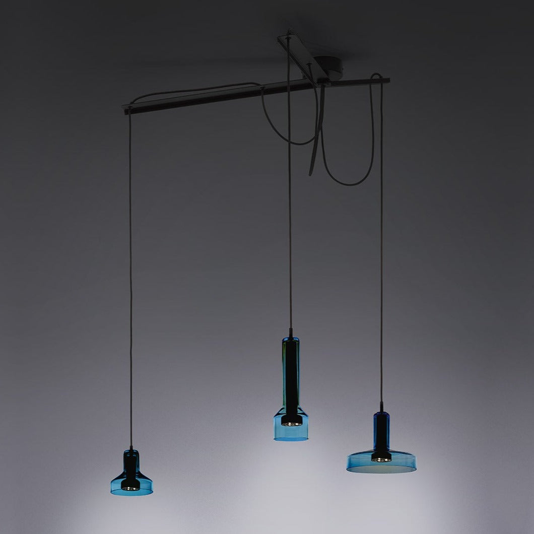 Starlight Pendant, Cluster, Blue Glass, GU10, IP20