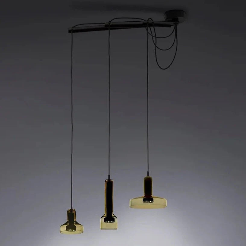 Starlight Pendant, Olive Glass, Triple, GU10, IP20