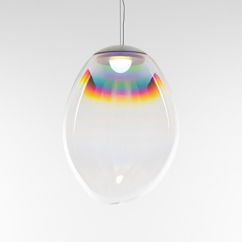 Stellar Nebula Pendant, Iridescent Clear Glass, LED, Push Dim, IP20