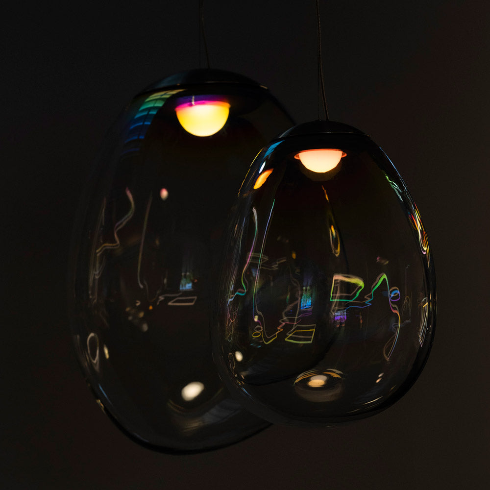 Stellar Nebula Ceiling, Iridescent Clear Glass, LED, Push Dim, IP20