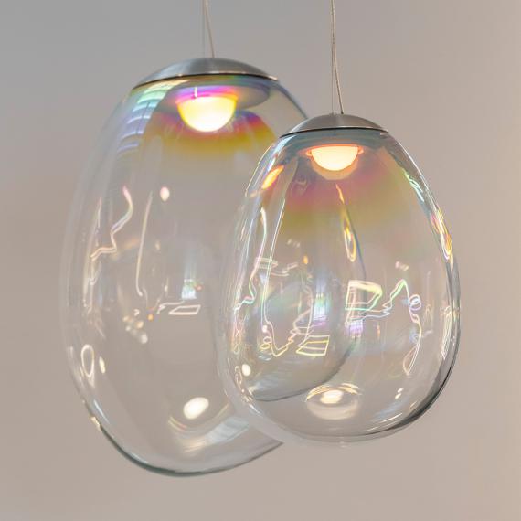 Stellar Nebula Ceiling, Iridescent Clear Glass, LED, Push Dim, IP20