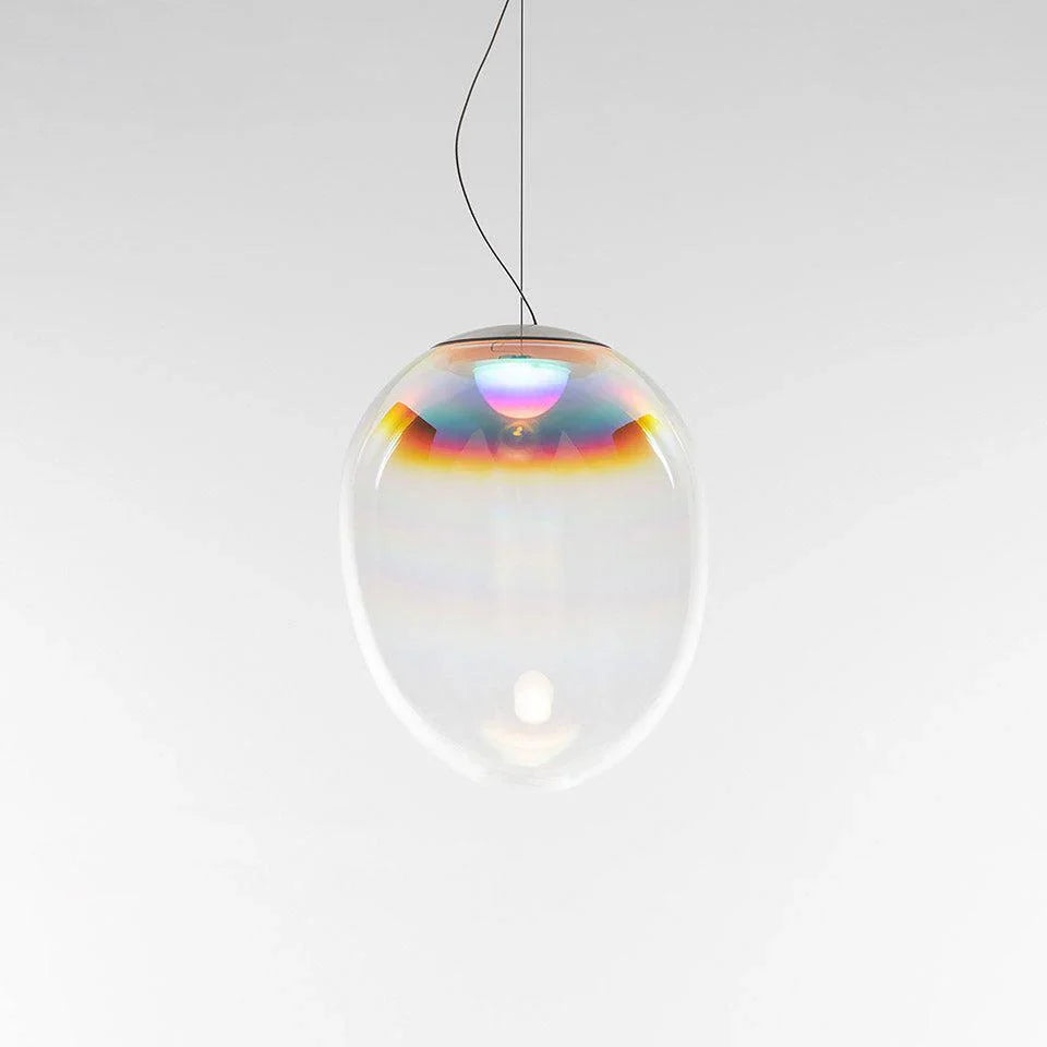 Stellar Nebula Pendant, Iridescent Clear Glass, LED, Push Dim, IP20
