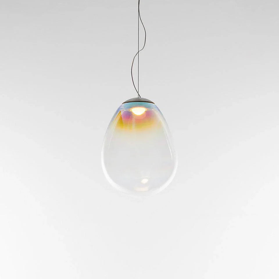 Stellar Nebula Pendant, Iridescent Clear Glass, LED, Push Dim, IP20