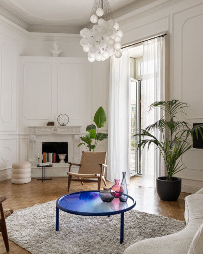 Stochastic Pendant, 72 White Frosted Glass Globes, LED, 18W, Trailing Edge Dim, IP20