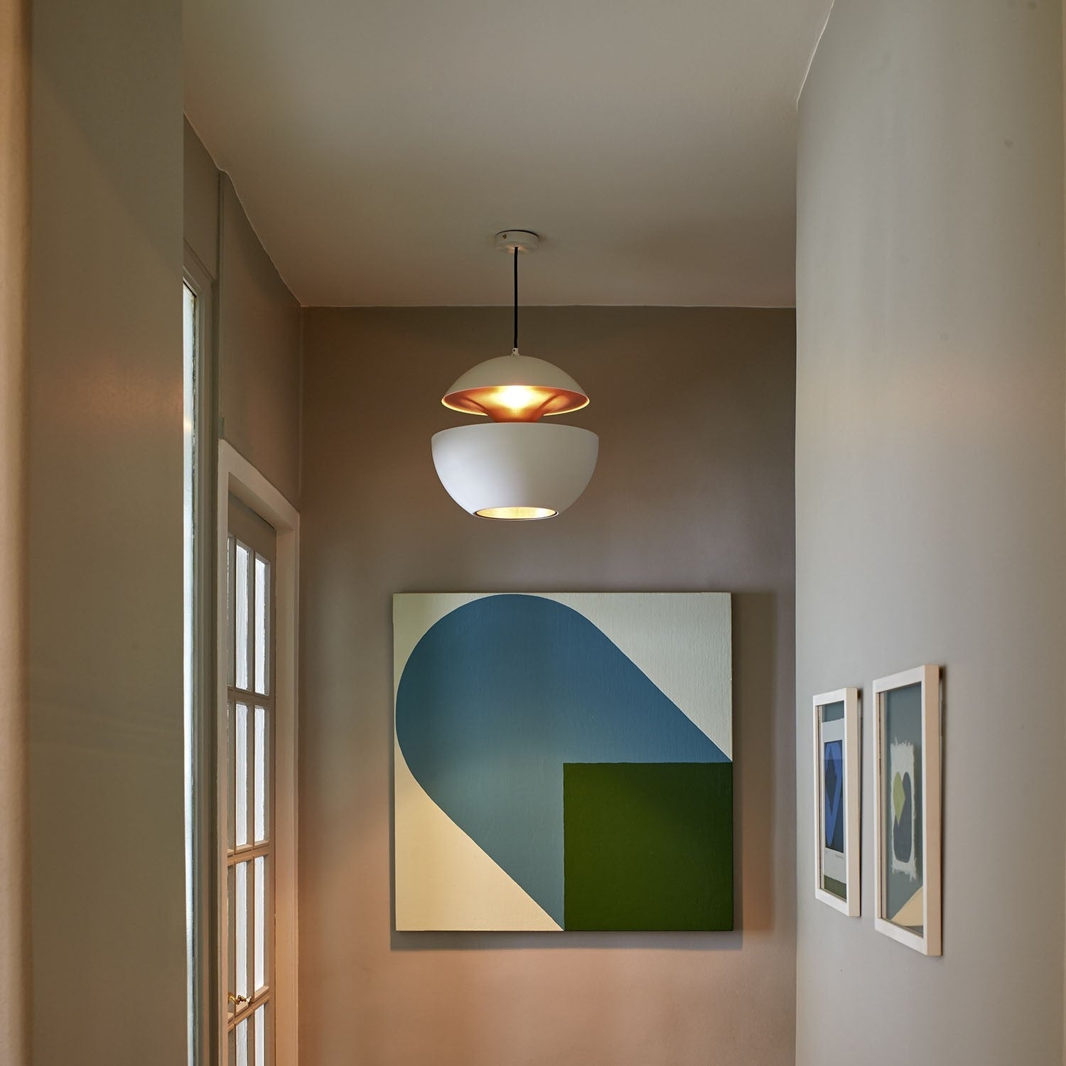 Sun Pendant, 250 mm, White with Copper Interior, E14, IP20