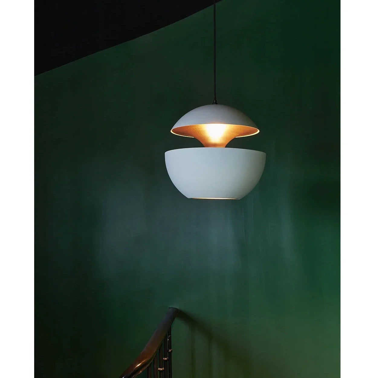 Sun Pendant, 450 mm, White with Copper Interior, E27, IP20
