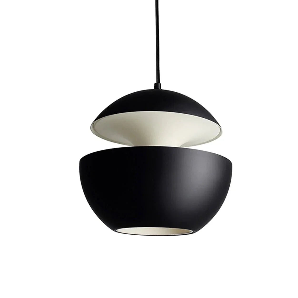 Sun Pendant, 350 mm, Black with White Interior, E27, IP20
