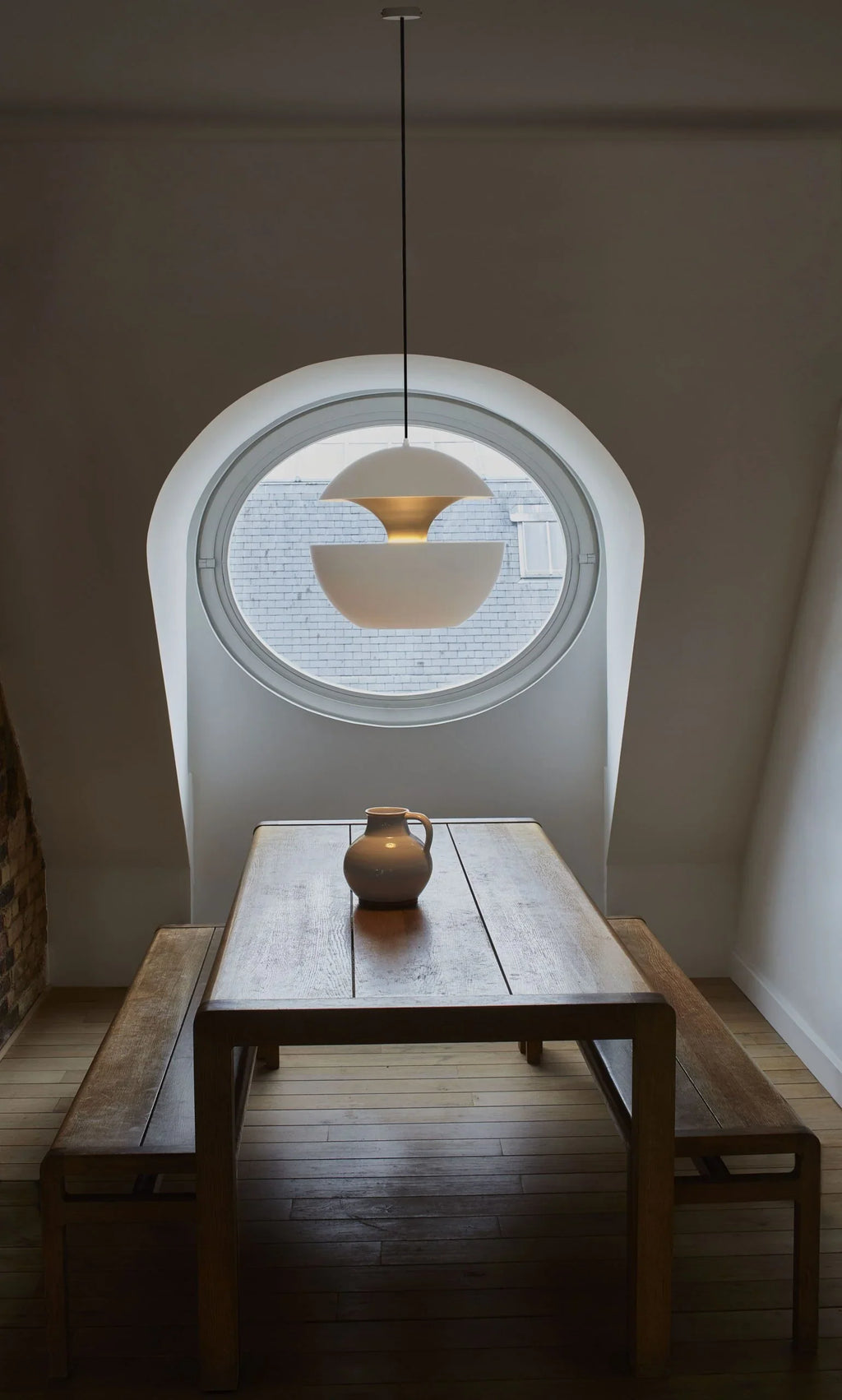 Sun Pendant, 250 mm, White with Copper Interior, E14, IP20