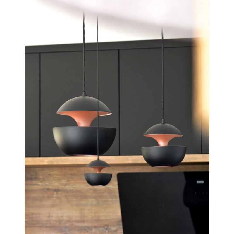 Sun Pendant, 350 mm, Black with Copper Interior, E27, IP20