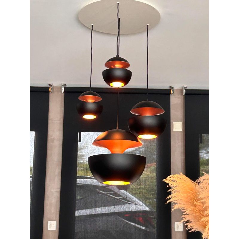 Sun Pendant, 450 mm, Black with Copper Interior, E27, IP20