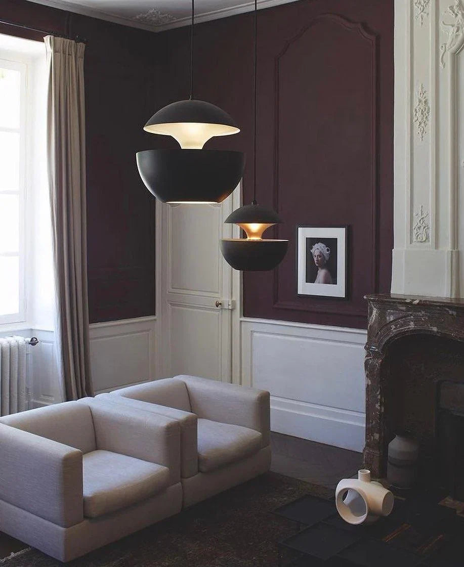 Sun Pendant, 175 mm, Black with Copper Interior, G9, IP20