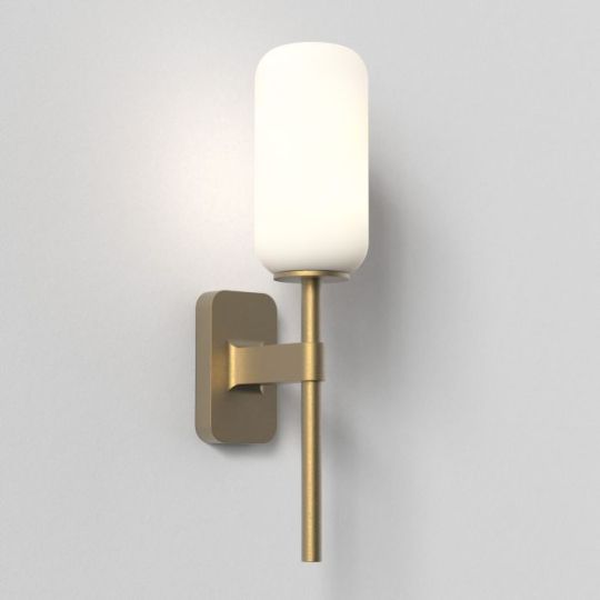 Tacoma Wall, Brass, Short Stem, Oblong Glass, G9, IP44