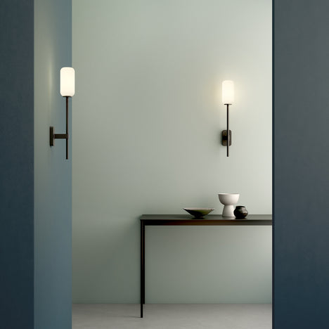 Tacoma Wall, Chrome, Double, White Oblong Glass, G9, IP44