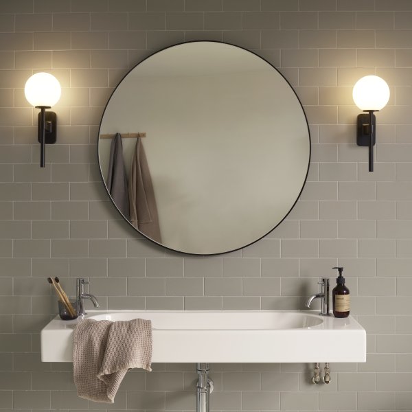 Tacoma Wall, Chrome, Double, White Oblong Glass, G9, IP44
