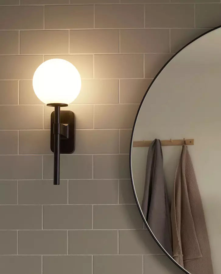 Tacoma Wall, Chrome, Double, White Oblong Glass, G9, IP44